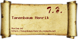 Tanenbaum Henrik névjegykártya